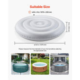 Inflatable Hot Tub Cover 4.5ft Round Lid Weatherproof and Waterproof White